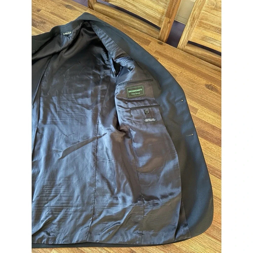 Jack Victor Montreal Blazer Mens 42L Black Wool Super 110's Sports Coat 2 Button